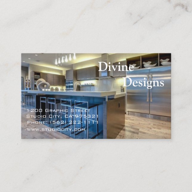 Skräddarsy inredingsdesign - visitkort (Framsida)