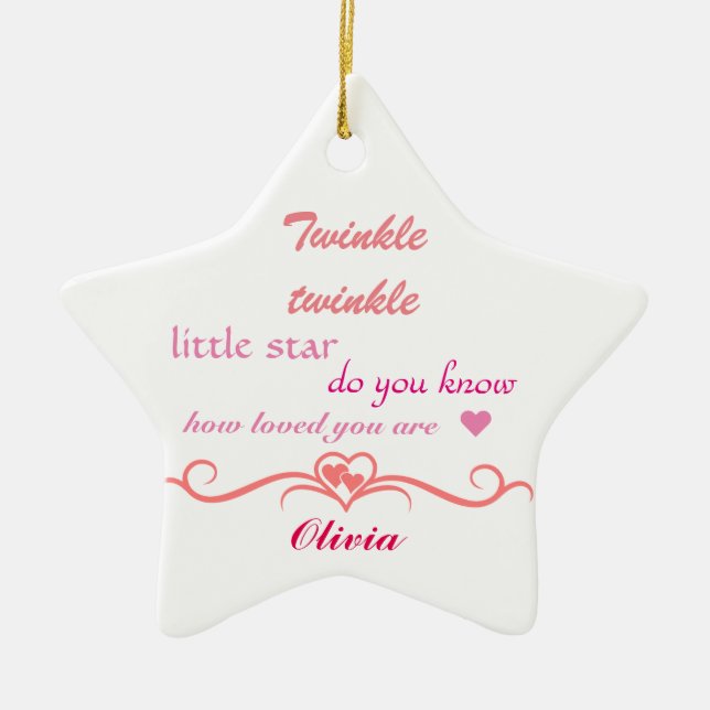 Skräddarsy julprydnadstar.en julgransprydnad keramik (Framsidan)