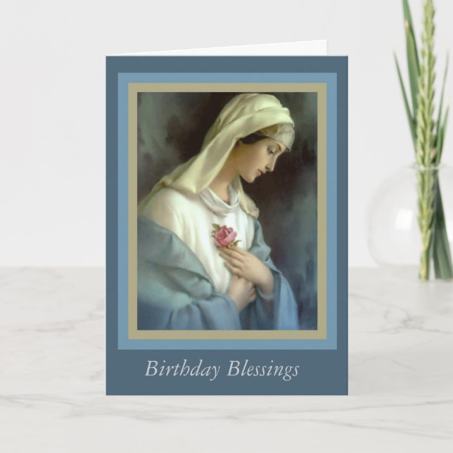 Skräddarsy jungfruliga Madonna Mary med steg Kort (Framsida)