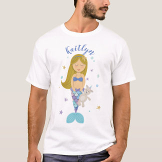 Skräddarsy lite sjöjungfru - mörk blondin t shirt
