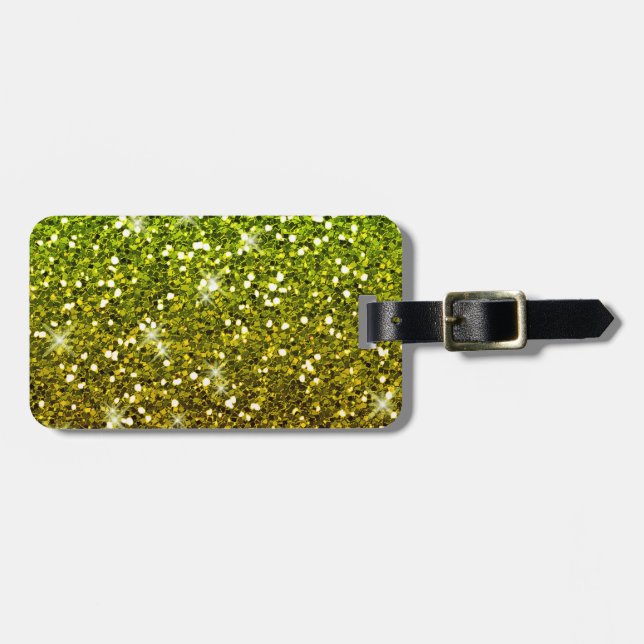 Skräddarsy Ljust grönt Guld Glitter Bagagebricka (Horisontell Framsida)
