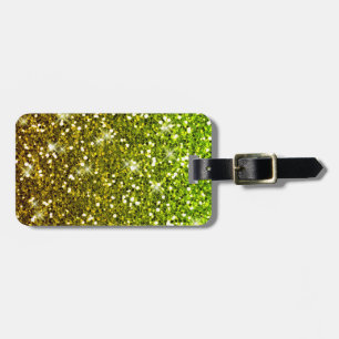 Skräddarsy Ljust grönt Guld Glitter Bagagebricka