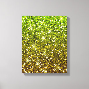Skräddarsy Ljust grönt Guld Glitter Canvastryck