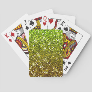Skräddarsy Ljust grönt Guld Glitter Casinokort