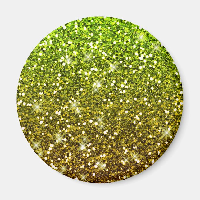 Skräddarsy Ljust grönt Guld Glitter Magnet (Framsidan)