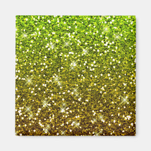 Skräddarsy Ljust grönt Guld Glitter Magnet