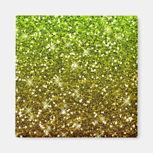 Skräddarsy Ljust grönt Guld Glitter Magnet (Framsidan)