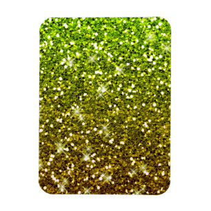 Skräddarsy Ljust grönt Guld Glitter Magnet