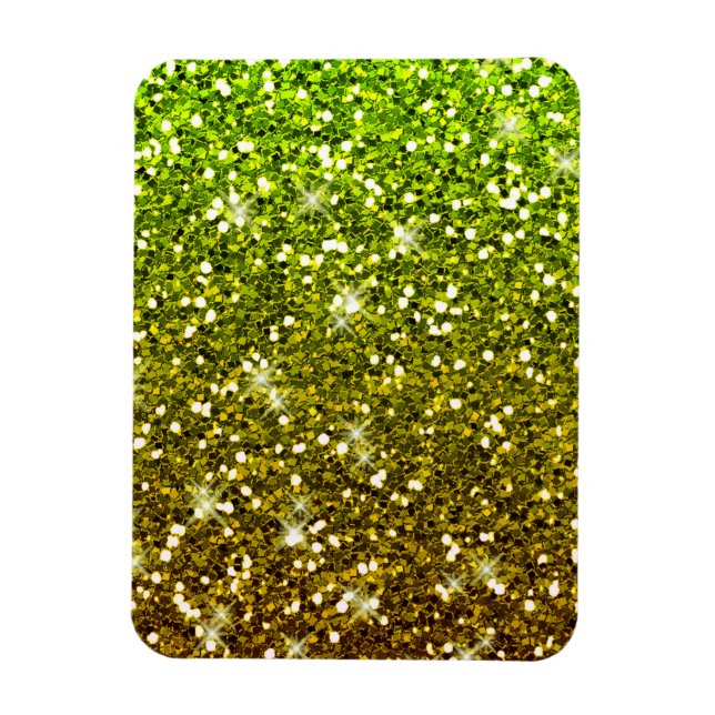 Skräddarsy Ljust grönt Guld Glitter Magnet (Vertikal)
