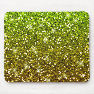Skräddarsy Ljust grönt Guld Glitter Musmatta