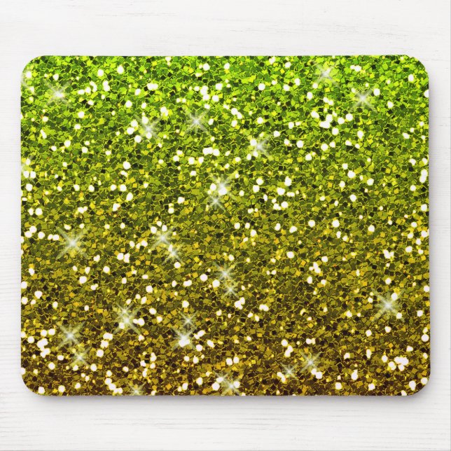 Skräddarsy Ljust grönt Guld Glitter Musmatta (Framsidan)