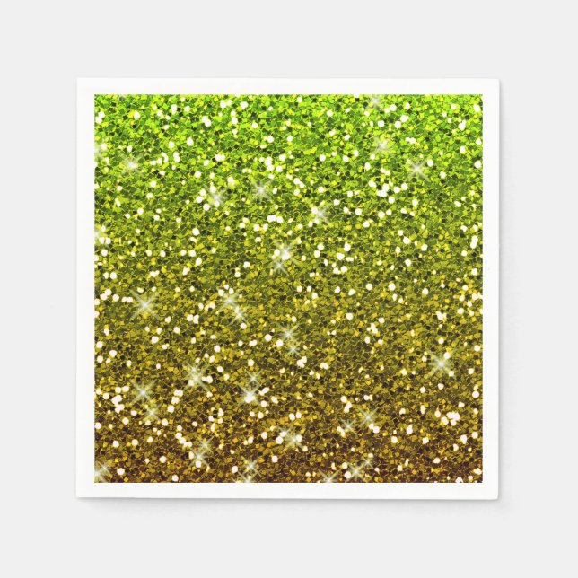 Skräddarsy Ljust grönt Guld Glitter Pappersservett (Framsidan)