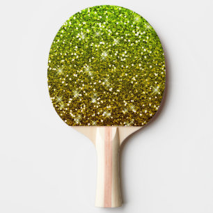 Skräddarsy Ljust grönt Guld Glitter Pingisracket