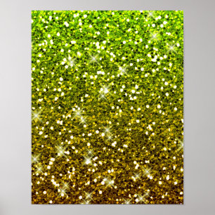 Skräddarsy Ljust grönt Guld Glitter Poster