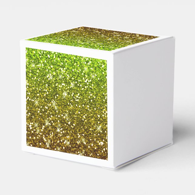 Skräddarsy Ljust grönt Guld Glitter Presentaskar (Baksidan Sidan)