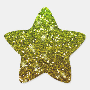 Skräddarsy Ljust grönt Guld Glitter Stjärnformat Klistermärke