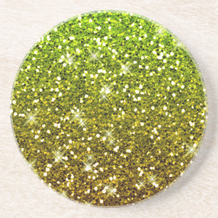 Skräddarsy Ljust grönt Guld Glitter Underlägg Sandsten