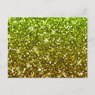 Skräddarsy Ljust grönt Guld Glitter Vykort