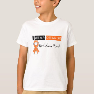 Skräddarsy mig ha på sig orange bandLeukemia T-shirt