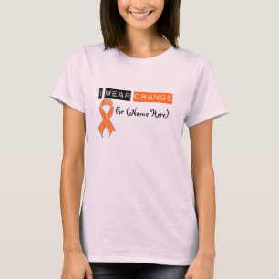 Skräddarsy mig ha på sig orange bandnjurecancer t-shirt