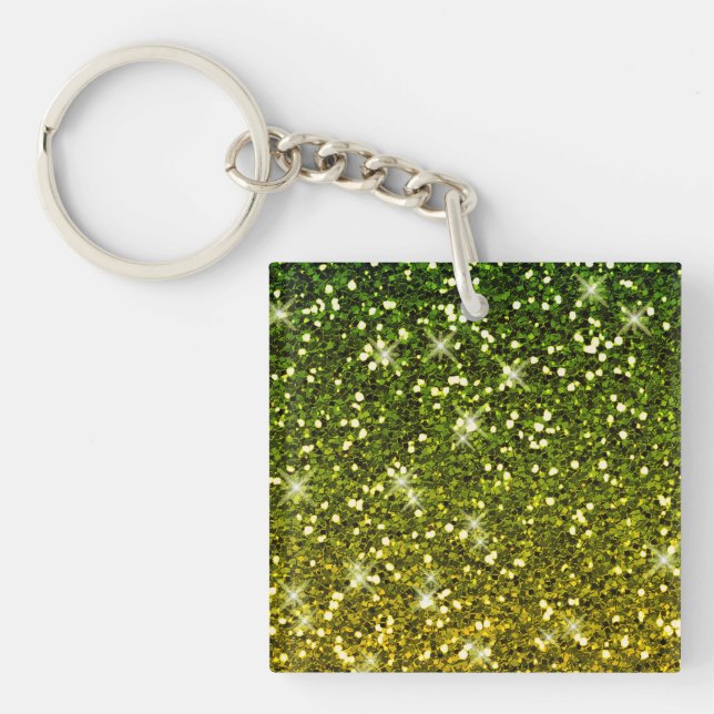 Skräddarsy Mörk grönt Guld Glitter (Framsidan)