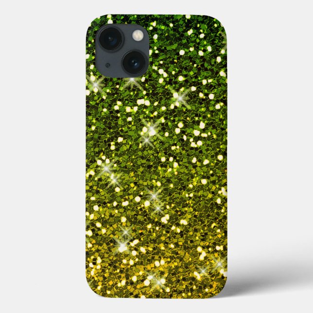 Skräddarsy Mörk grönt Guld Glitter (Baksida)