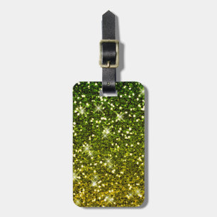 Skräddarsy Mörk grönt Guld Glitter Bagagebricka