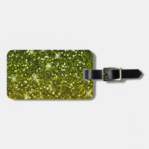 Skräddarsy Mörk grönt Guld Glitter Bagagebricka