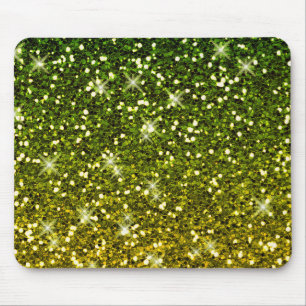 Skräddarsy Mörk grönt Guld Glitter Musmatta