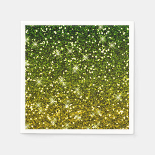 Skräddarsy Mörk grönt Guld Glitter Pappersservett