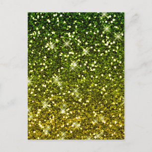 Skräddarsy Mörk grönt Guld Glitter Vykort