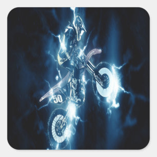 Skräddarsy Motocross Fyrkantigt Klistermärke