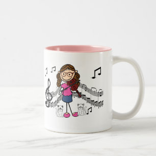 Skräddarsy mugg för stick figurfiolspelare
