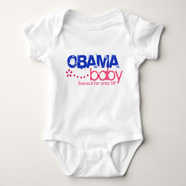Skräddarsy Obama baby - Barack för Prez 08 - Tee (Framsida)
