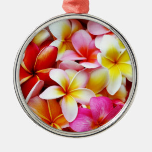 Skräddarsy PlumeriaFrangipaniHawaii blomma Julgransprydnad Metall