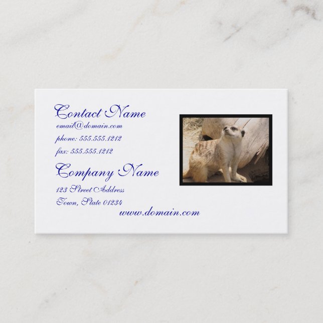 Skräddarsy produkten visitkort (Framsida)