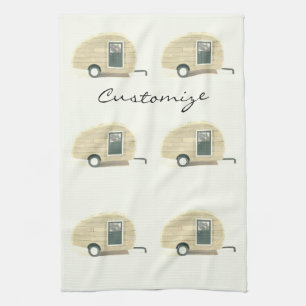Skräddarsy Retro vintageteardropcampare Kökshandduk