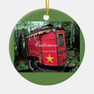 Skräddarsy Retro zigensk vintagecampare Julgransprydnad Keramik