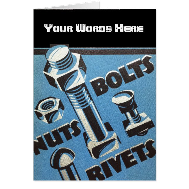 Skräddarsy Rivets, nöt - och - kasta i sig Hälsningskort (Framsidan)