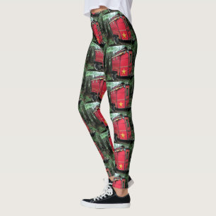 Skräddarsy röd zigensk mycket liten husvagn leggings