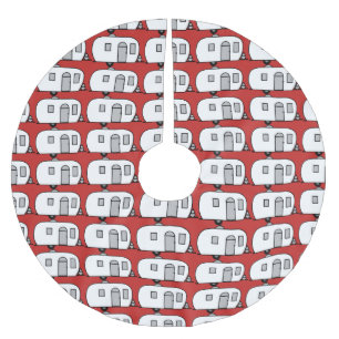 Skräddarsy rundad zigensk mycket liten husvagn julgransmatta borstad polyester