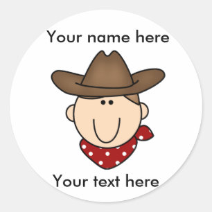 Skräddarsy sig Yourself den bruna cowboyen Runt Klistermärke