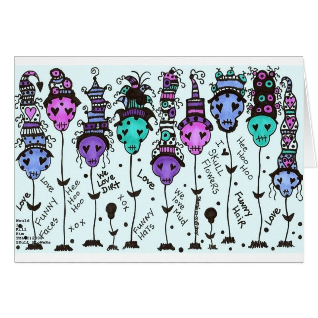 Skräddarsy skalleFLoWeRs~ mång- färger - Hälsningskort (Framsidan Horizontal)
