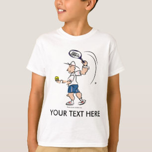 Skräddarsy skjorta för ungetennis t med tecknade tee shirt