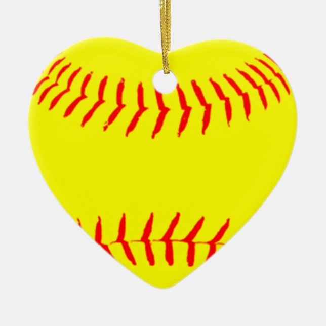 Skräddarsy softball julgransprydnad keramik (Framsidan)