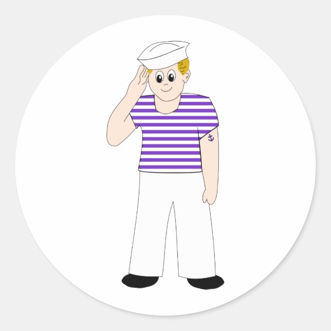 Skräddarsy Tecknad Runt Klistermärke (Framsida)