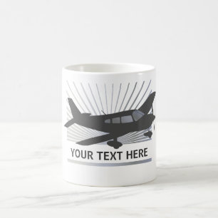 Skräddarsy text - lågt vingeflygplan kaffemugg