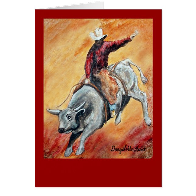 Skräddarsy TJUR OCH RYTTARE - Hälsningskort (Framsidan)