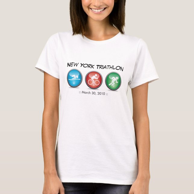 Skräddarsy Triathlonskjorta - simman, cyklar, kör: T-shirt (Framsida)