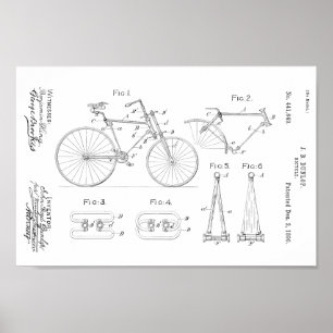 Skräddarsy trycket 1890 för vintagecykelpatent poster